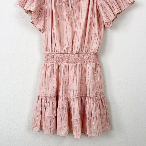 Anna Cate Metallic Striped Mini Dress Pink Medium - Picture 3 of 6